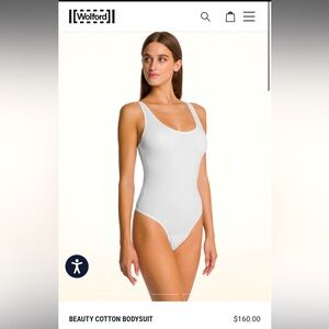 Wolford White scoop neck thong bodysuit